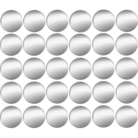 Cyclingcolors – Lot de 30 caches vis adhésifs autocollants 20mm – Couleur gris aluminium chromé brillant – Pour meubles tables et chaises (1/3)