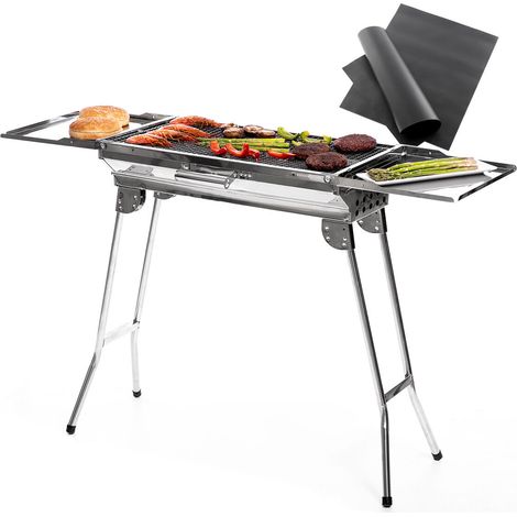 Pack Barbecue au Charbon de Bois Pliable en Acier Inoxydable et Tapis de Cuisson pour Four et Barbecue InnovaGoods (1/5)