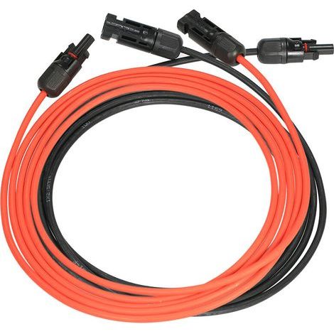 Cable d'extension de panneau solaire avec connecteur MC4 Paire rouge + noir, 10AWG 3 metres / 10 pieds (1/4)