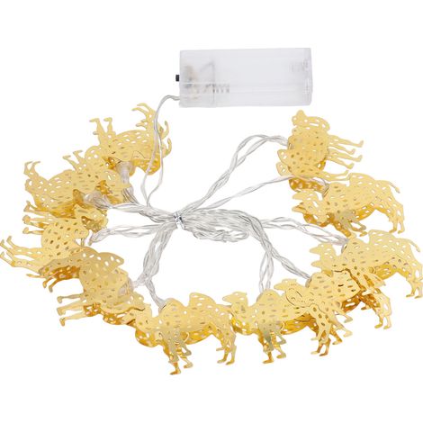 Guirlande lumineuse LED en forme de chameau, 10 petites ampoules en fer, éclairage décoratif chaud pour festival extérieur (1/5)