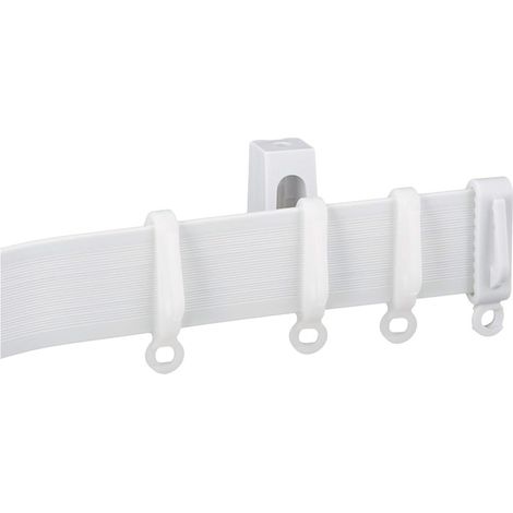 Rail de fenêtre courbe, ensemble de rail flexible en PVC de 3 mètres, comprenant 21 poulies et 7 yards, prêt à l'emploi.