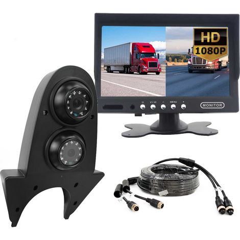 Kit AHD, doppia telecamera di retromarcia sul tetto con monitor da 7'' e cavo