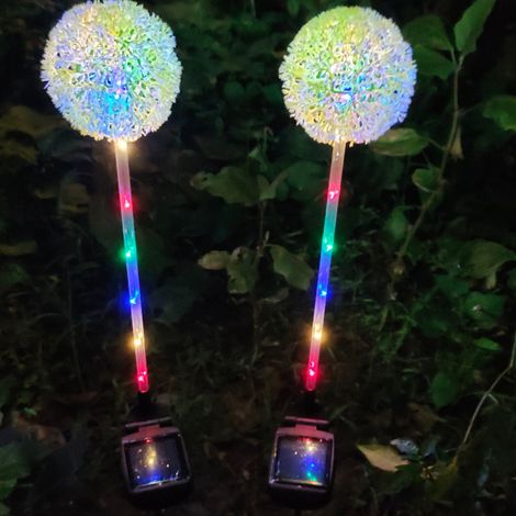 2 Pièces Lumières Solaires Jardin Extérieur 16 LED Multicolores pour Décoration Terrasse Cour Paysage (1/5)