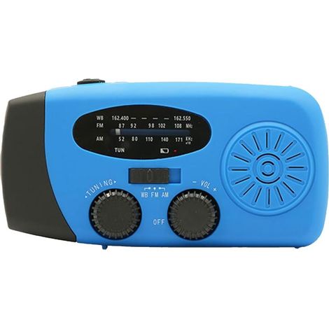 Radio à manivelle Générique, radio solaire rechargeable Radio solaire rechargeable par USB, lampe torche LED, radio AM/FM pour le camping de survie (1/5)