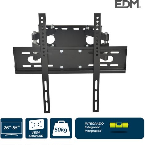 Porta TV 26-55" EDM 50kg con due bracci e oscillante con livella inclusa - Nero