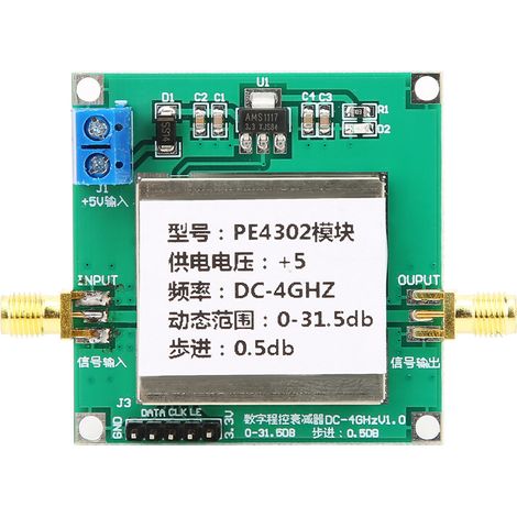 Module atténuateur RF numérique PE4302, pas de 0,5 dB, haute linéarité, pour radiofréquence (1/5)