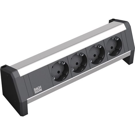 Bachmann Desk 1 regleta aluminio negro 4 conectores