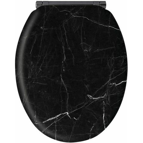 Gelco WC-Sitz aus schwarzem Marmor MDF FSC 46x38,3 cm
