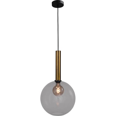 Lampe suspendue Ø 30cm Bella 2 Laiton antique avec verre fumé - 2980-10-05-30 (1/3)