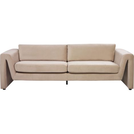 Sofa 3-Sitzer MAUNU Samtstoff Sandbeige