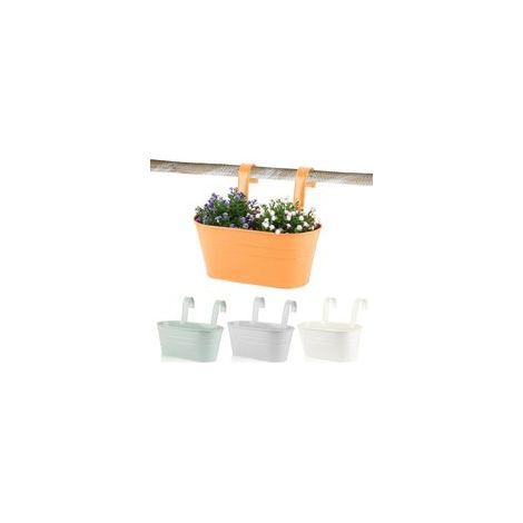 4 pots suspendus en métal avec crochet détachable – sans trous de drainage – pour jardin, balcon, terrasse et clôture (1/5)