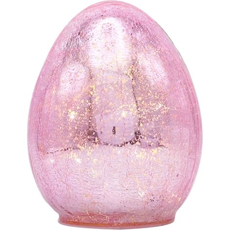 Oeufs De Pâques Éclairés En Verre Mercure - Décoration De Table De Printemps - Oeufs Luminaires Pour Intérieur Adulte - Lot De 2 (1/3)