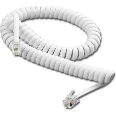 Cable Telefono RJ09 4P4C Espiral 7m Blanco (1/2)
