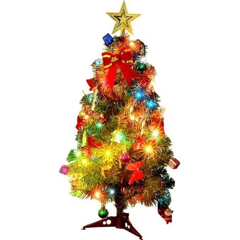 Sapin de Noël - LEOCLOTHO - 45cm - Lumières colorées - PVC - Décoration intérieure (1/4)