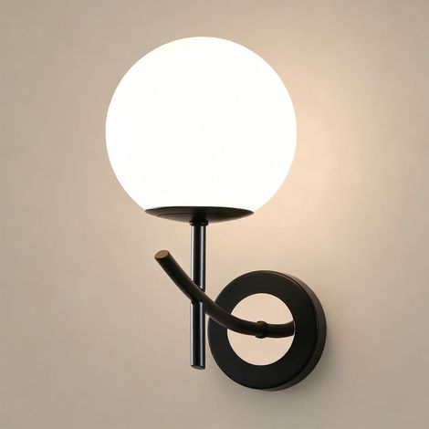 Applique Murale Intérieure LED 3000K Lampe Murale Luminaires Intérieur Ramifié, Abat-jour en verre pour Salon Chambre Couloir Entrée et Escalier, Ampoule Incluse (1/5)