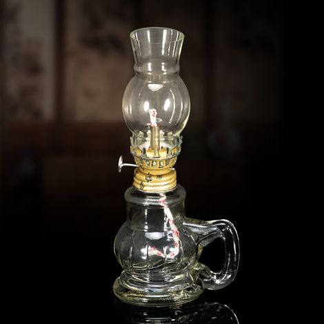 Lampe à kérosène antique en verre coupe-vent, lampe à huile décorative pour éclairage de secours intérieur, extérieur (1/4)