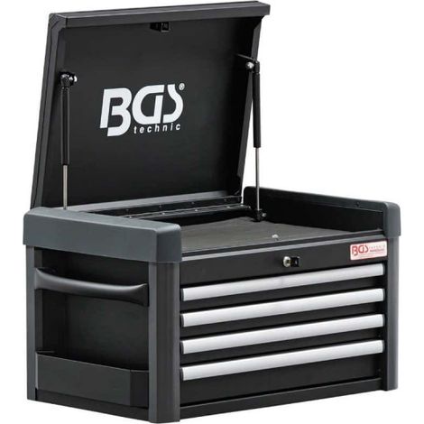 Bgs Technic – Servante d'atelier roulante 4 tiroirs – Charge max 20kg par tiroir – Avec grand compartiment verrouillable – 4112 (1/5)