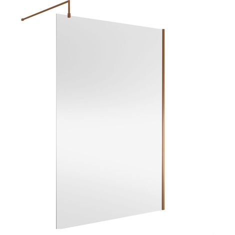 Balterley Wetroom Screen with Support Bar, 1400mm, Brushed Bronze