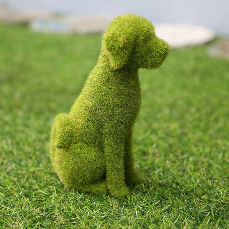 Statue d'animal floqué, style européen, fabriquée à la main en résine imitation mousse, figurine floquée pour jardin, type A (1/4)