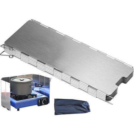 SABIR Pare-brise pliable en alliage d'aluminium, 12 plaques pour réchaud de camping, pique-nique et réchaud à gaz (1/5)