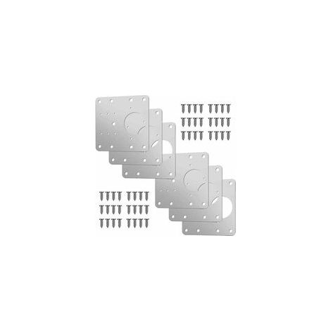 Set mit 4 Edelstahl-Scharnierreparaturplatten inklusive Schrauben, Verstärkung zur Befestigung von Küchenmöbeln (1/4)