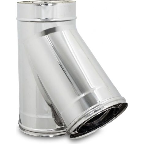 Maka Braga 135° Canna Fumaria Doppia Parete Aria Inox Inox Ø 130 mm (esterno 180) (1/5)