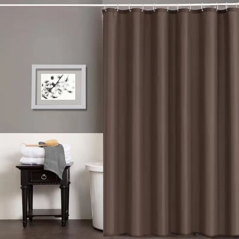 Rideau de douche extensible, rideau de salle de bain, résistant à la moisissure, convient aux douches et aux baignoires, rideau de douche en textile, antibactérien, imperméable, noir, élargi, 275 x 18 (1/5)