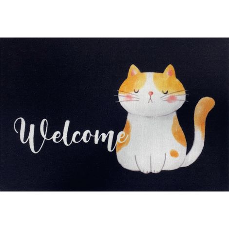 Willkommensmatte für den Eingangsbereich Katze Anthrazit 40x60cm - Vica