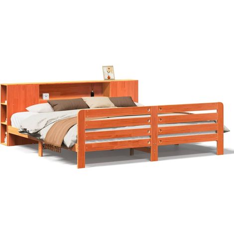 Maison Exclusive - Massivholzbett ohne Matratze Wachsbraun 180x20 (1/5)