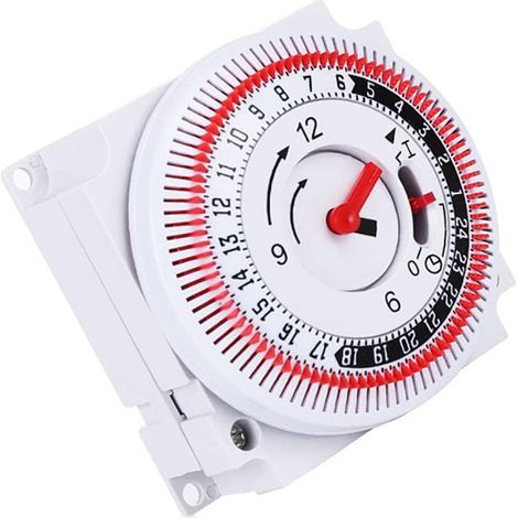 Interruptor temporizador de ciclo de 24 horas, 220 V/16 A, interruptor para calefacción por inmersión, adecuado para luminarias/calefactores domésticos/piscinas/electrodomésticos. (1/4)