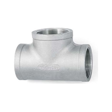 BSP 1/2" Equal Tee Pipe Fitting - T316 (A4) Marine Grade Stainless Steel - Parallel Threads (BSPP / G Thread) (1/2)