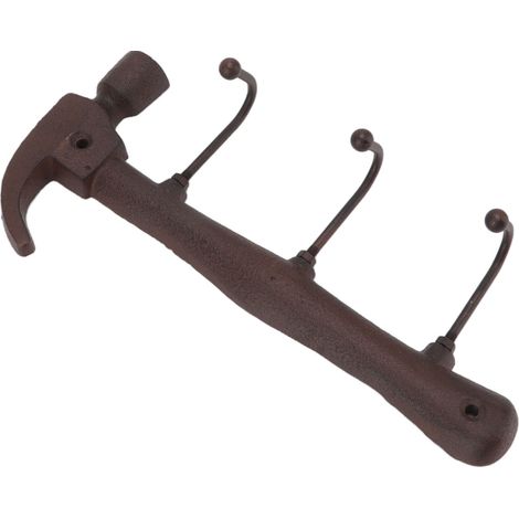 Innovativer Wandhaken aus Gusseisen im Industriestil, dekorativer, hammerförmiger Hängehaken, 25,5 x 13 x 5 cm, ideal für Bars, Eingangsbereiche und mehr. (1/5)