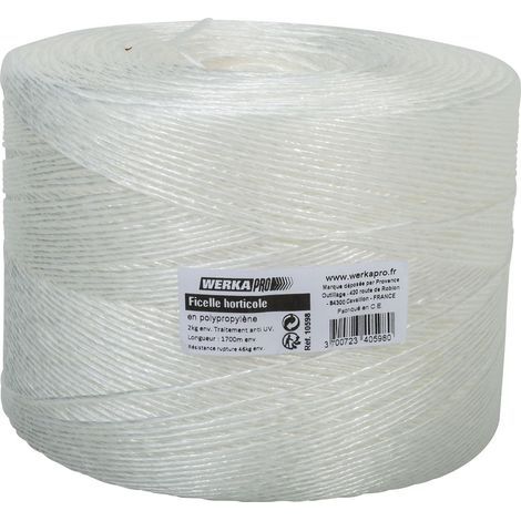 Spool of Horticultural Twine, White, Polypropylene, UV-Resistant, 46kg Breaking Strength, Gardening (1/4)