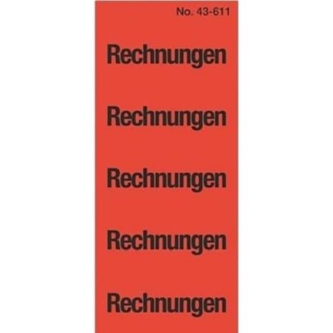 Ordner-Etiketten Inhaltsschild Rechnungen Rot 100 Stück