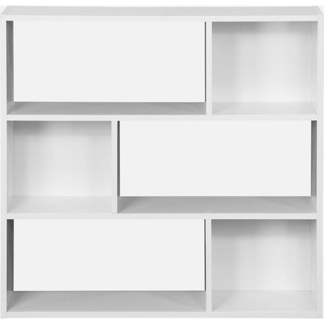 Librería de 3 estantes con 6 compartimentos