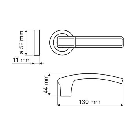 Poignée DH91, Carino, Basic Line, plaque ronde, nickel brossé (1/2)