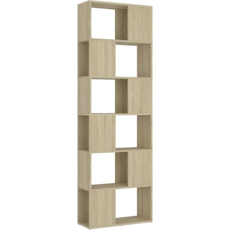 Maison Exclusive - Bücherregal Raumteiler Sonoma-Eiche 60x24x186