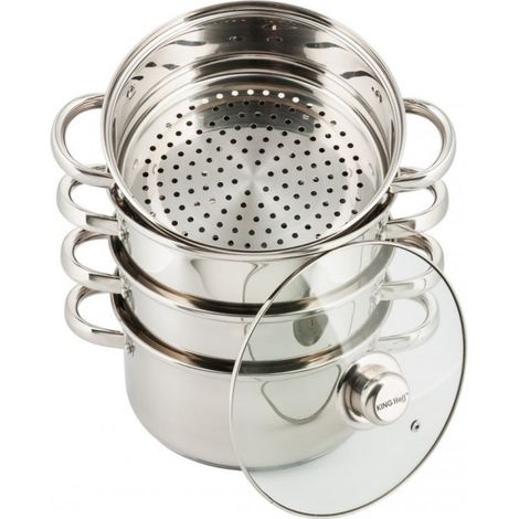 KINGHOFF PENTOLA A VAPORE 5 PEZZI 22cm KH-3329