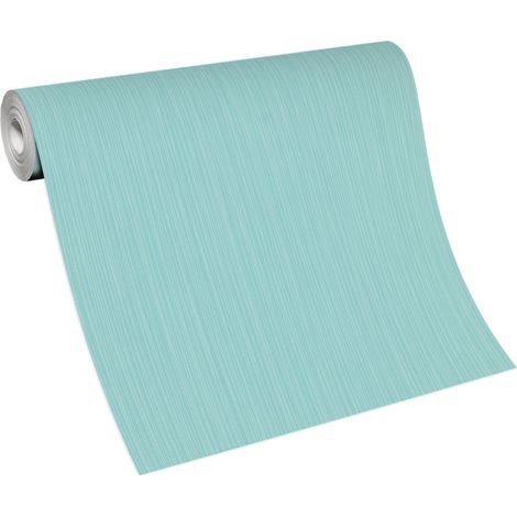 BRICOFLOR Papier Peint uni turquoise Tapisserie pour cuisine, bureau & plus Papier Peint intissé bleu monochrome pour salon (1/4)