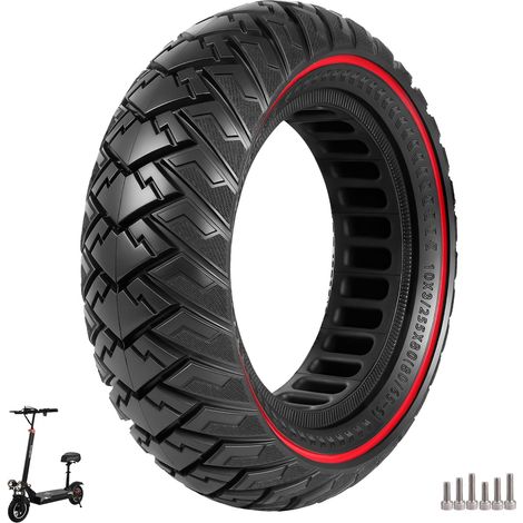 10x3/255x80(80/65-6) Pneu Plein pour Joyor y8-s/Joyor s5/Joyor S10-S/iENYRID M4 PRO/Kukirin G3 Pro/Kukirin G2 max Trottinette électrique Pneu de Remplacement Anti-crevaison (Rouge 1 PCS) (1/5)
