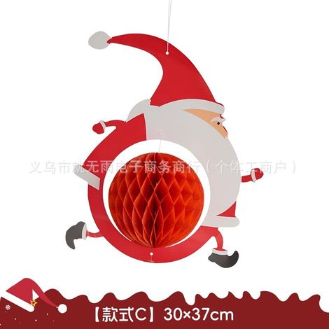Décoration de Noël en papier/Santa Claus Style C/Décorations suspendues en nid d'abeille (1/2)