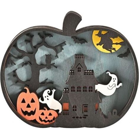 Décorations de table d'Halloween en bois de citrouille, fantôme pour les panneaux de bois de bonbons (1/5)