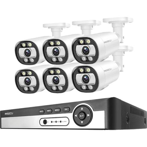 Système de caméra CCTV, support 8 canaux, détection de visage par IA, 8CH NVR 6PCS CAM 5MP, 1T (1/2)
