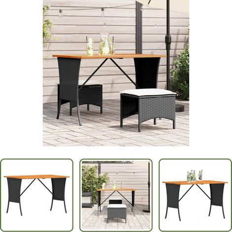 Bois d'acacia - Table de jardin avec dessus en bois d'acacia noir 105x75x72 cm (1/5)