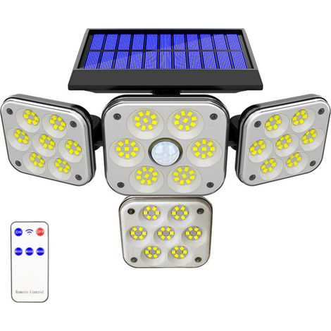 Projecteurs solaires d'extérieur ATUPEN 210 LED 2500LM avec détecteur de mouvement et télécommande, 3 projecteurs de sécurité LED, étanches IP65, éclairage grand angle 270° et 3 modes (1 paquet) (1/5)