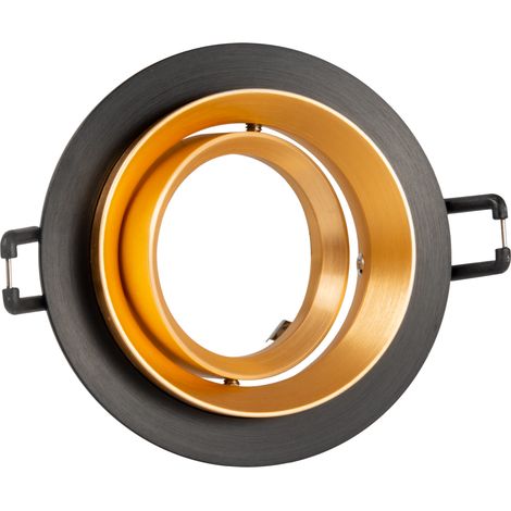 Spot encastré rond orientable noir/or Polux LIKA R (1/5)