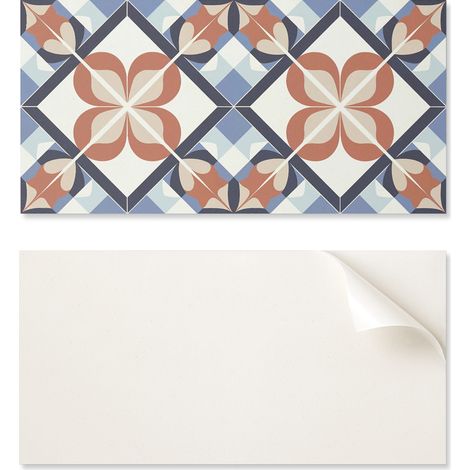 Vinilo autoadhesivo para decoraci贸n de pared, 100x50 cm, con estampado floral sim茅trico.