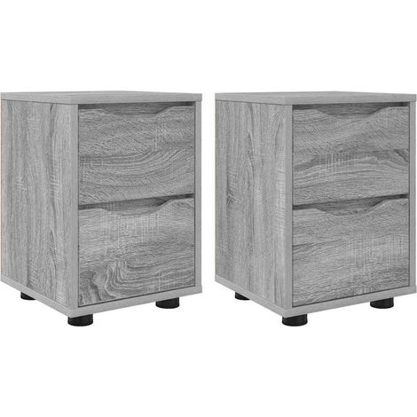 Bedside Tables with Drawer 2 pcs Grey Sonoma 30.5 x 30 x 43 cm vidaXL