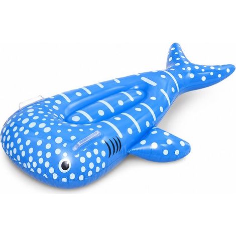 Tappetino galleggiante per piscina - Tavola da nuoto gonfiabile per bambini - Tappetino galleggiante a forma di balena blu - Realizzato in PVC, adatto a piscine, spiagge e resort. (1/5)