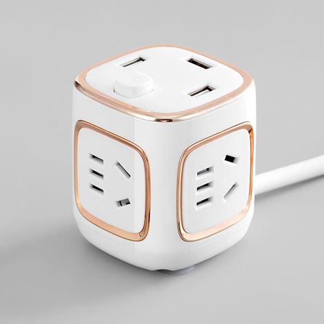 Convertisseur de puissance multifonctionnel, chargeur multiports, adaptateur de prise pour la maison et les voyages, 220 V, type 4, 1,8 mètre (1/5)
